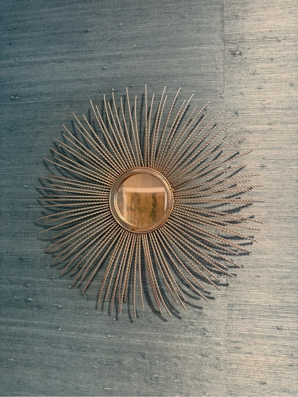 Vintage Silver Sunburst Wall Mirror